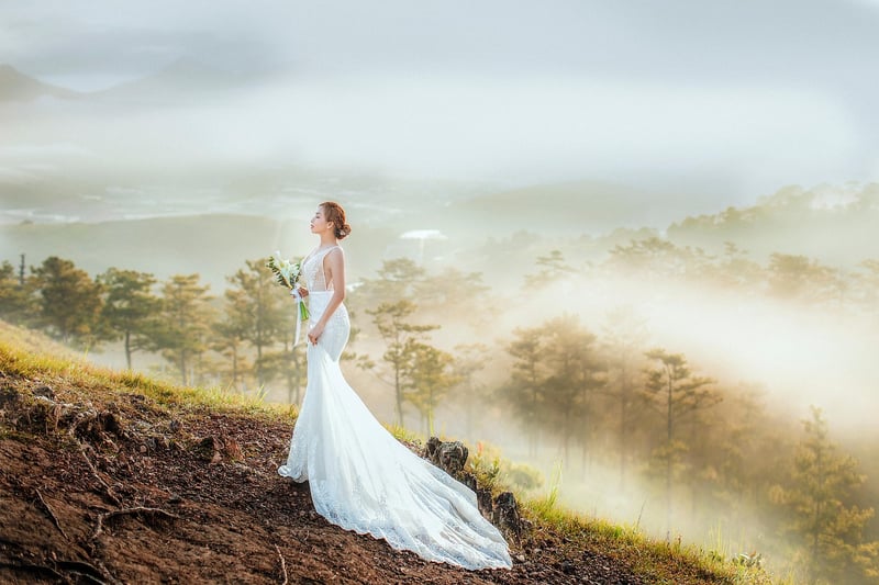 Bride in an enchanted forest